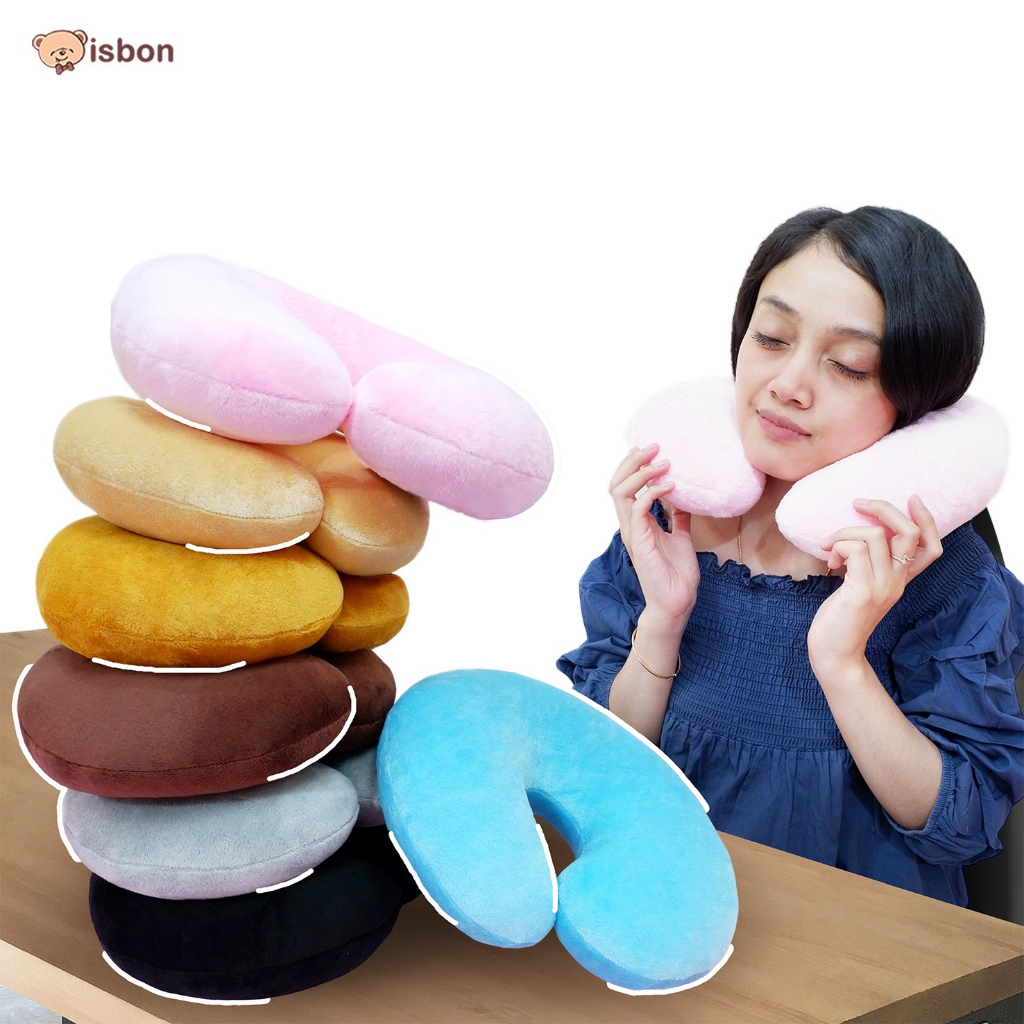 ISTANA BONEKA Bantal Leher Neck Pillow Travel Mobil Polos Warna Warni Hadiah Souvenir Shape Bahan Halus Premium Penyangga Leher Dewasa