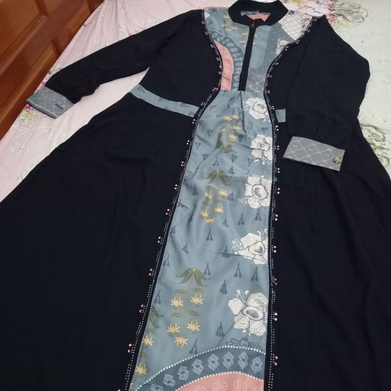 gamis abaya jet black payet