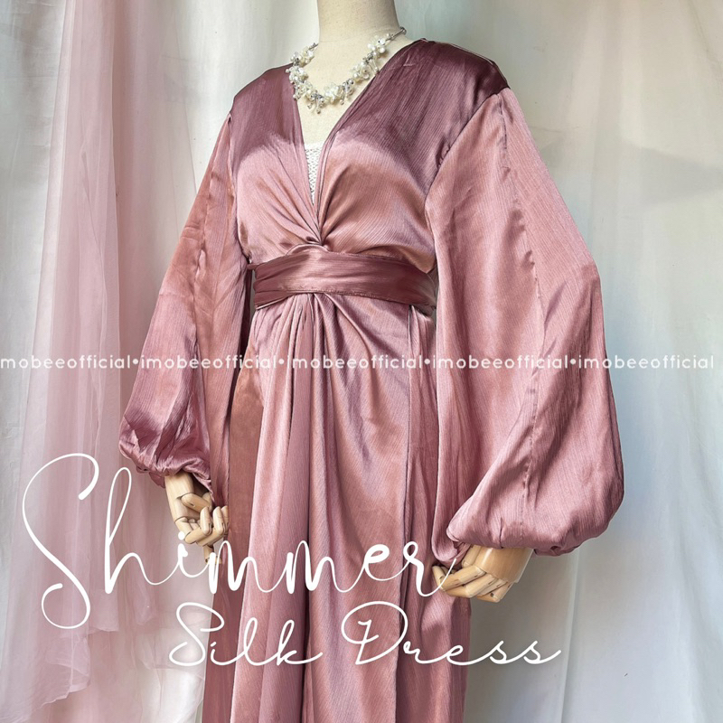 SHIMMER SILK DRESS // SHIMMERING DRESS LONG OUTER CRADENZA // PASHMINA SHIMMER CRADENZA PREMIUM SILK