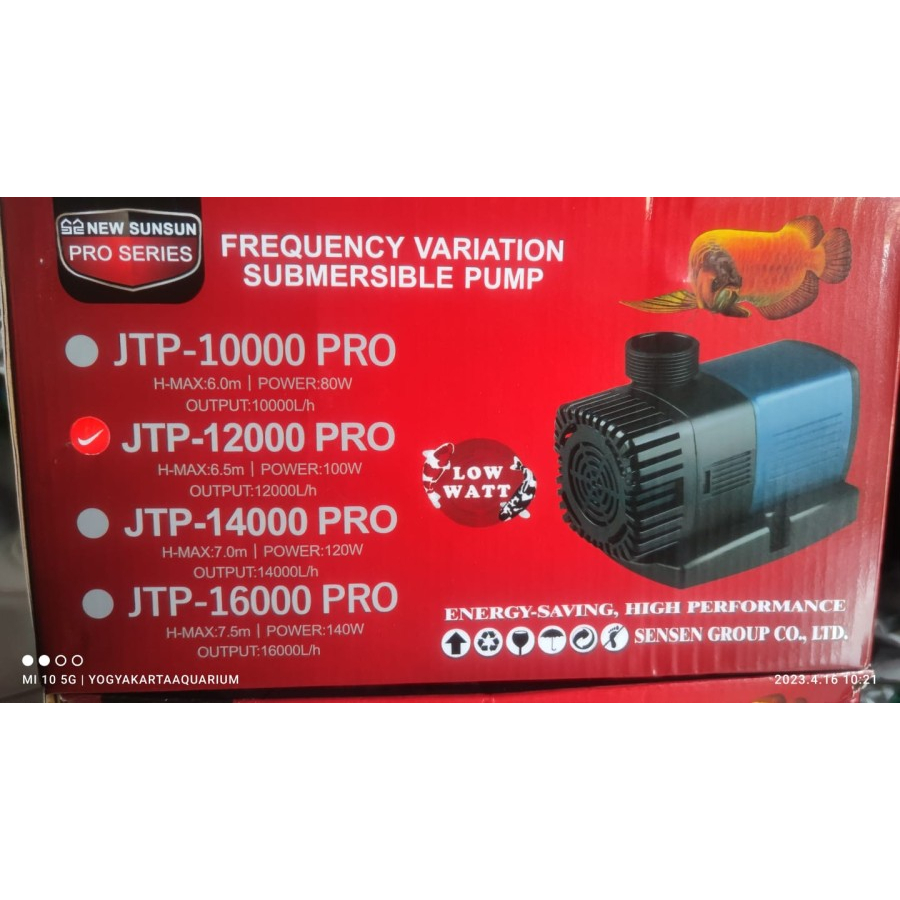 SUNSUN JTP 12000 pompa air celup aquarium dan kolam ikan JTP 12000 PRO