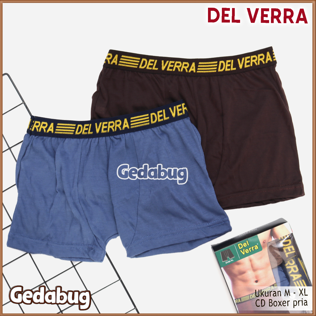 3 Pcs - CD Boxer Pria DEL VERRA | Celana dalam pria Boxer Supersoft | Gedabug