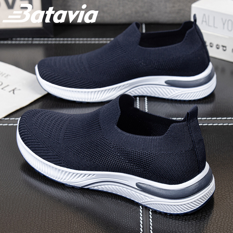 Batavia fashion sepatu sneakers pria sepatu rajutan bernapas sepatu olahraga fashion kasual black sepatu olahraga pria sepatu joging pria dewasa sepatu olahraga sepatu sepatu pria sepatu pria ringan B19