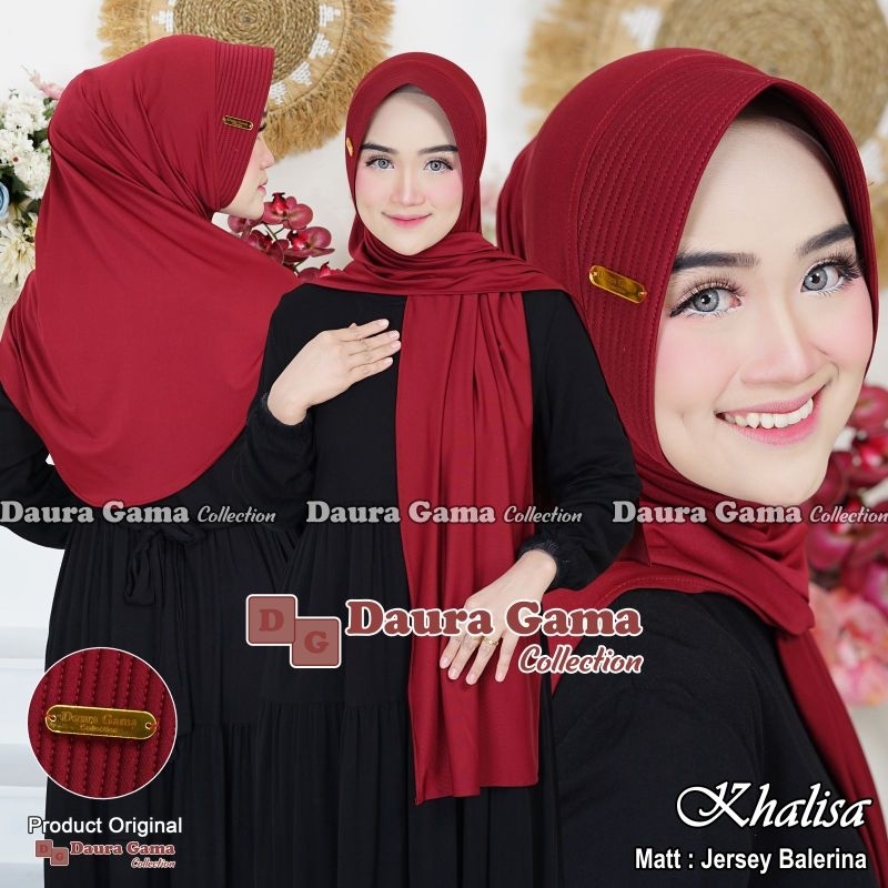 (Ori Dauragama) KHALISA •pashmina instan jersey balerina•pashmina instan pet