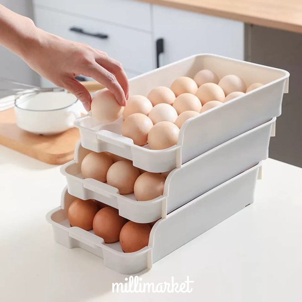 (SNAPCORNER) EGG STORAGE CONTAINER 15 SLOT / egg storage refrigerator / tempat telur susun 15 lubang 1kilo / Rak telur susun simpan kulkas