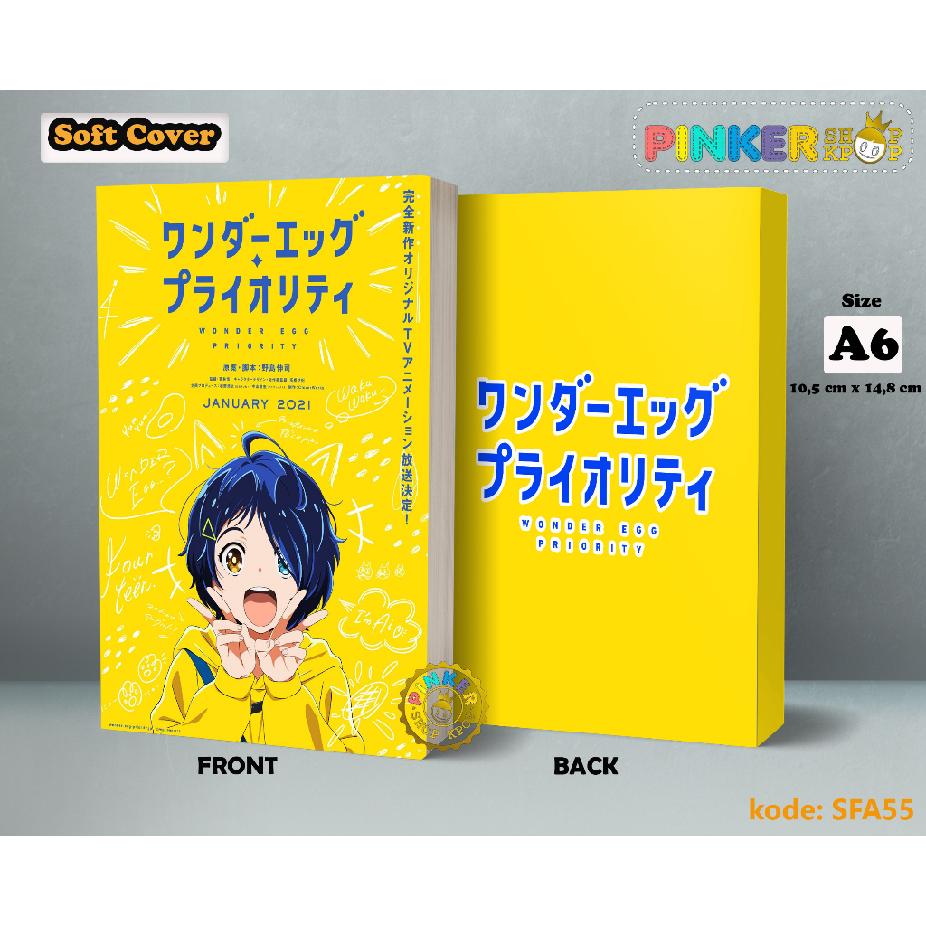 

(SFA55) Pocket Note Anime wonder egg priority Softcover A6/A5 Buku Tulis catatan Notes Agenda Planner Jurnal