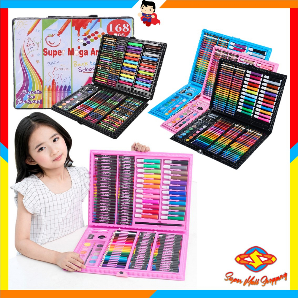 

SMS Drawing Set 168pcs Oil Pastel Crayon 168 IN 1 Set Krayon Mewarnai dan Melukis Lengkap dengan Cat Air Alat Mewarnai Anak Anak Bentuk Koper