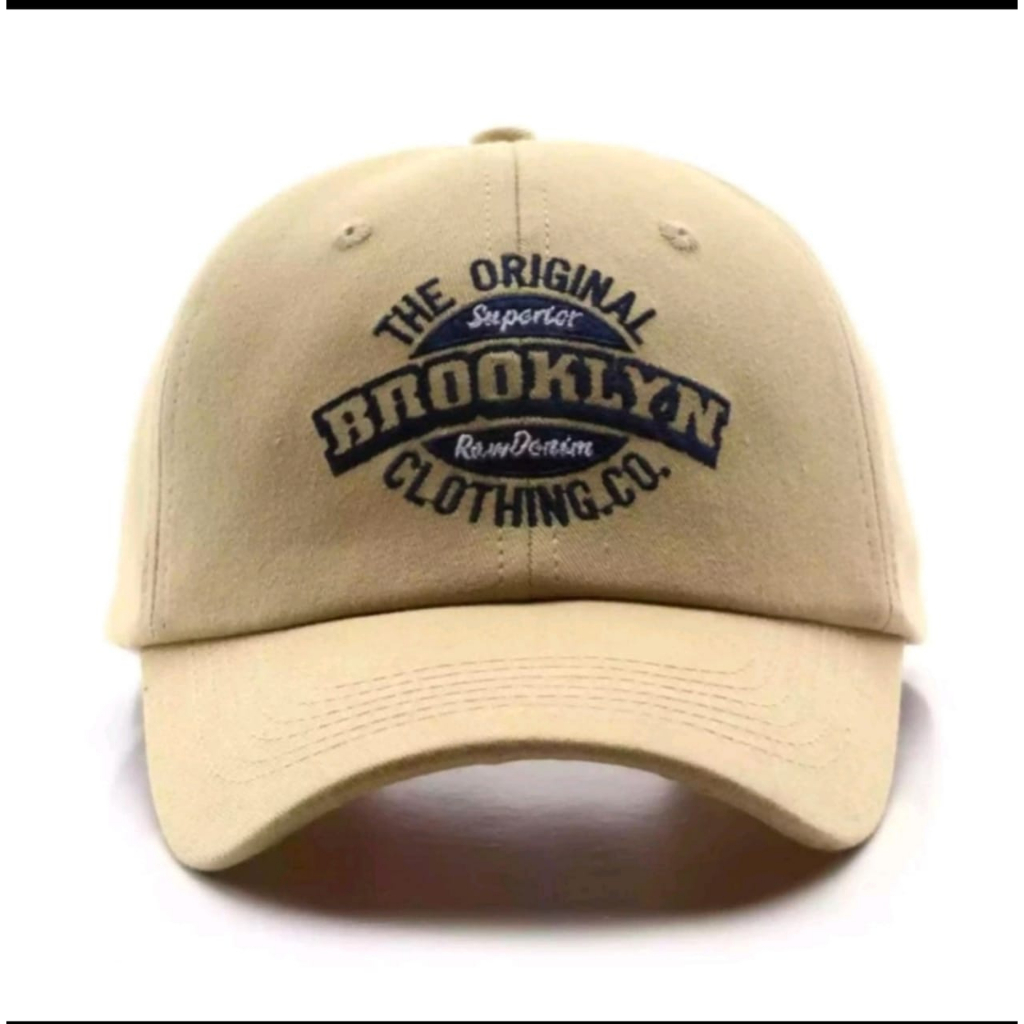 Topi Baseball Unisex Hat Cap Bordir Brooklyn Logo Terbaru