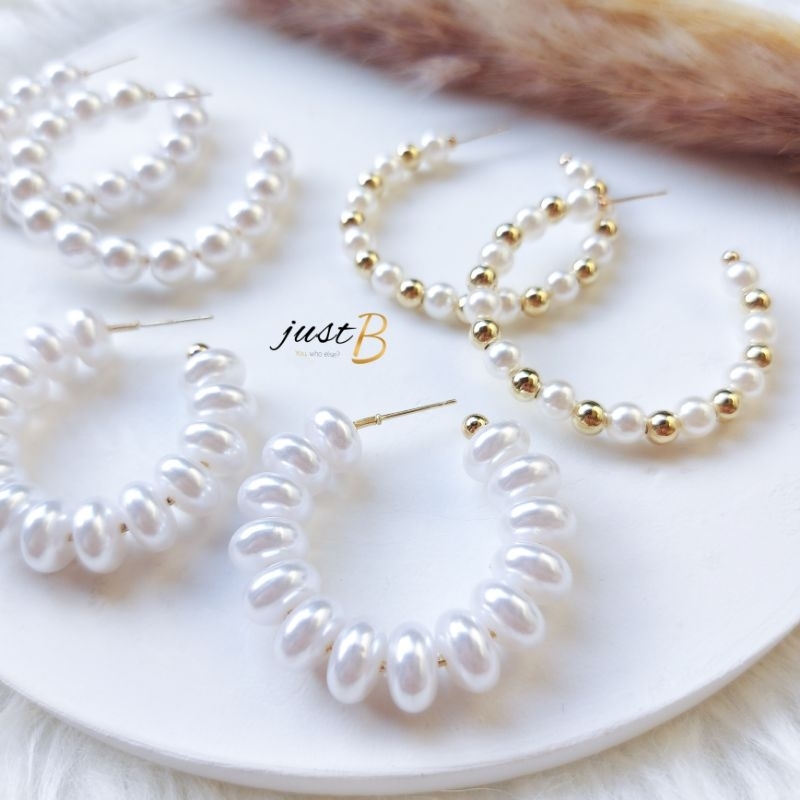 Anting Basic Mutiara C Stud 2023 Pearl Classic Vintage 3 Variasi E007