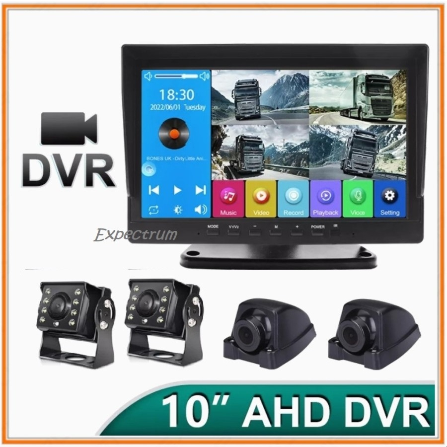 CAR DVR 10.1 Inchi MP5, 4 Camera AHD, IPS Screen