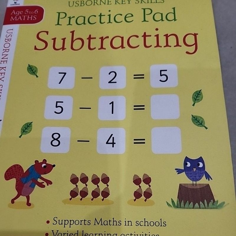 

usborne key skills practice pad subtracting