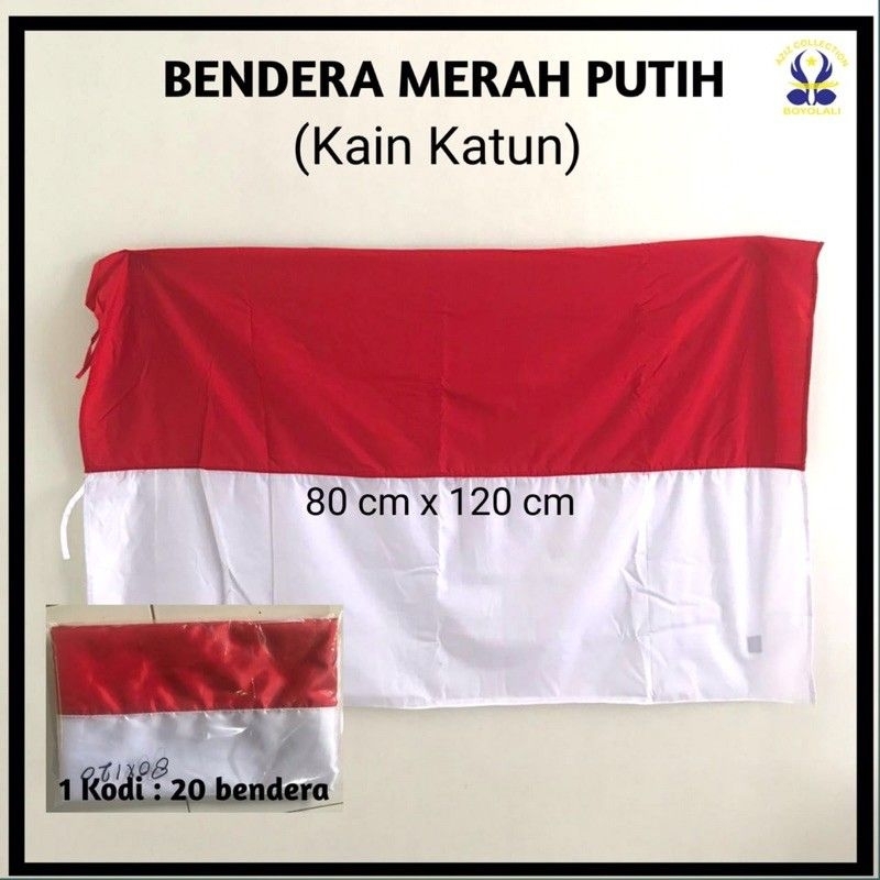 Bendera merah putih katun halus bijian 80x120cm