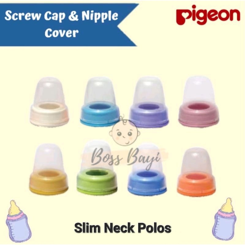 PIGEON Screw Cap &amp; Nipple Cover / Ring Tutup Botol Pigeon Standart Assort /Slim Neck MM Polos / Wide Neck