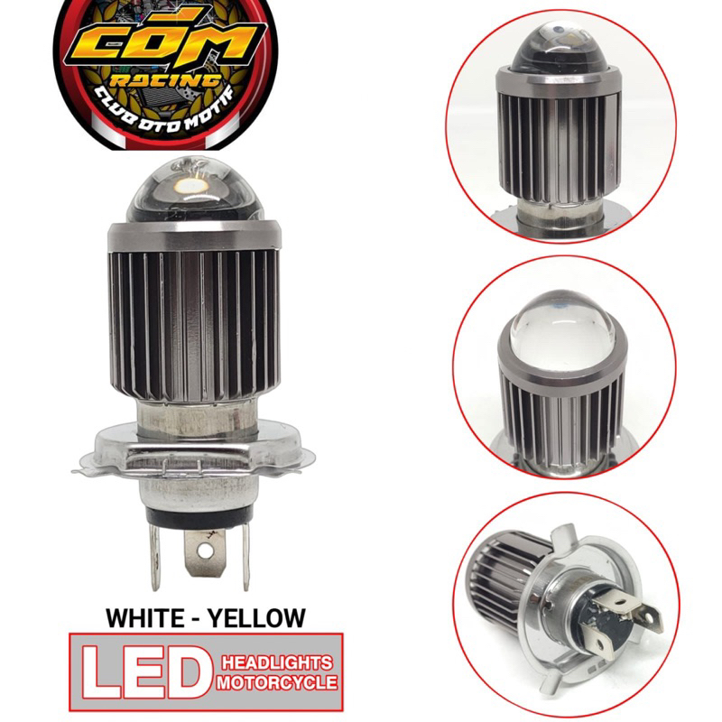 Lampu Laser led Utama Motor & Mobil Soket H4 Super Terang Lampu Laser H4 Led motor mobil