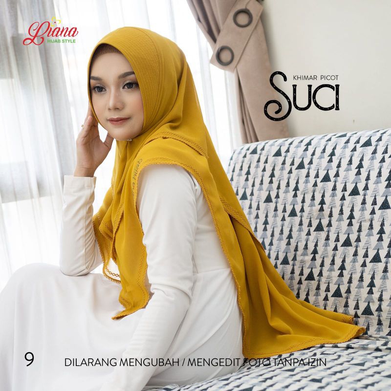 Khimar Suci Picot 2 Layer Ceruty Babydoll ORI LIANA