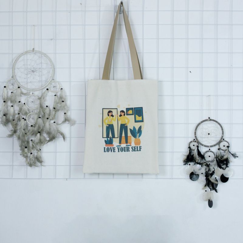 Tote Bag Kanvas Custom satuan / Totebag custom satuan Kanvas Tebal