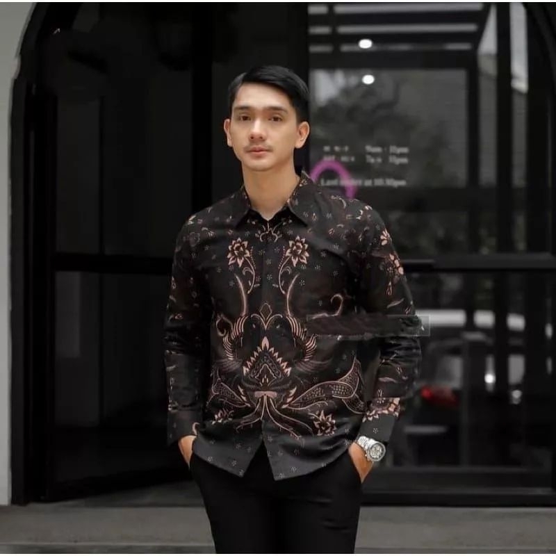 KEMEJA BATIK MODERN SLIMFIT PANJANG BAHUN KATUN HALUS FULL FURING HALUS