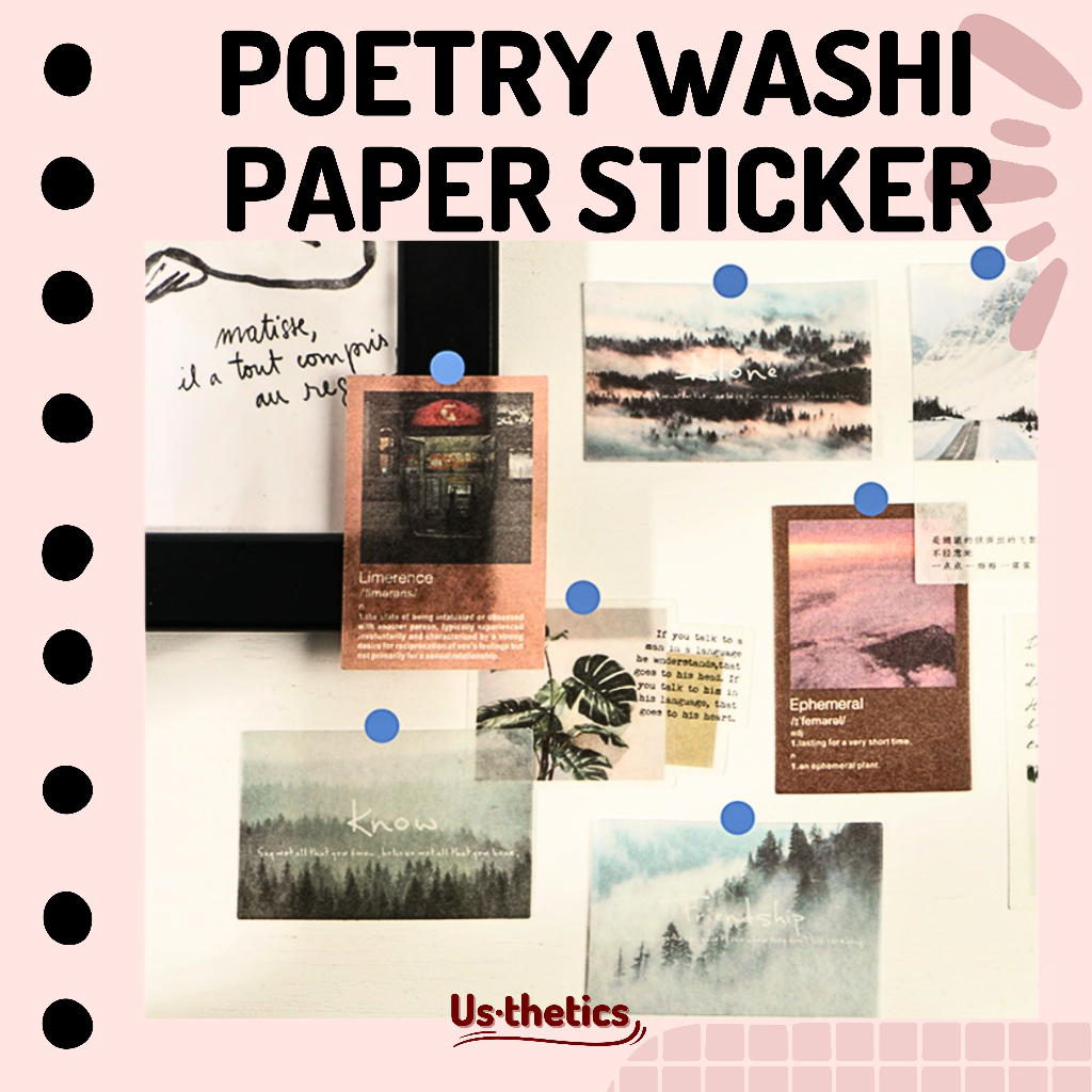 

Poetry Washi Paper Stickers | DIY Diary Deco Planner Journal Retro vintage poem bujo aesthetic