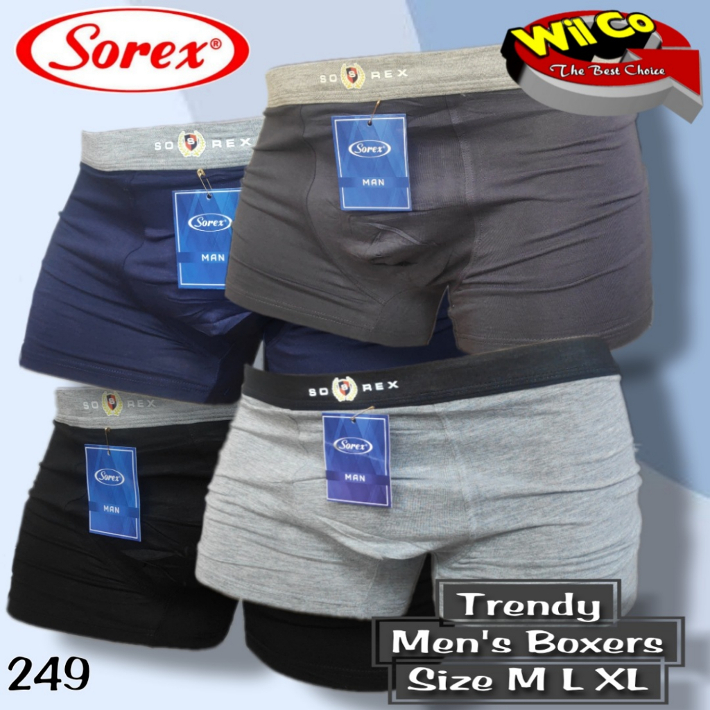 K249D - (DIJUAL PER 1 BOX ISI 2 Pcs) CELANA DALAM BOXER PRIA DEWASA SOREX SIZE M - XL