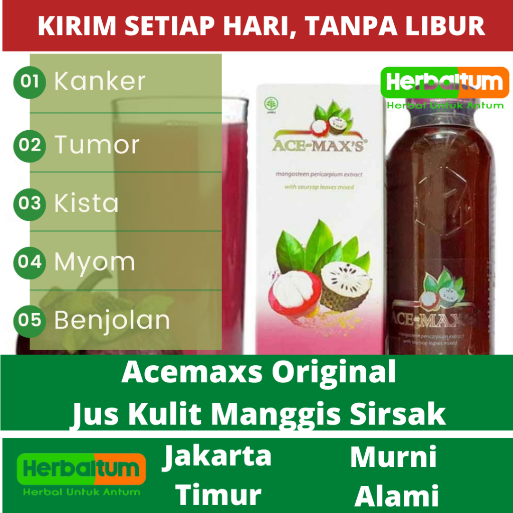 

AceMax AceMaxs Ace Maxs Asli - Jus Ekstrak Kulit Manggis Dan Daun Sirsak - Obat Herbal Kanker Kista Myom Tumor Benjolan