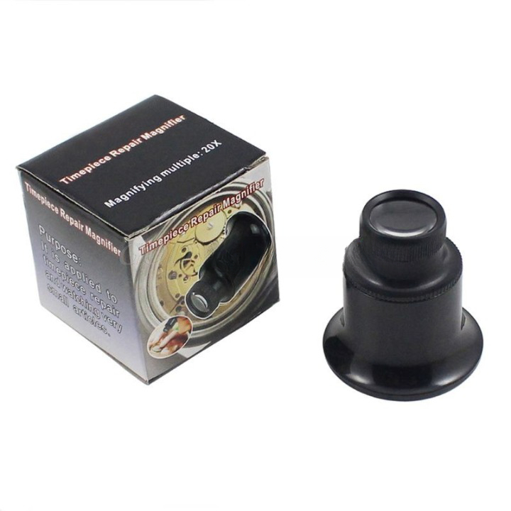 Kaca Pembesar Lup Magnifier Jam Tangan Perhiasan 20x 22mm - MG13B-9 - Black