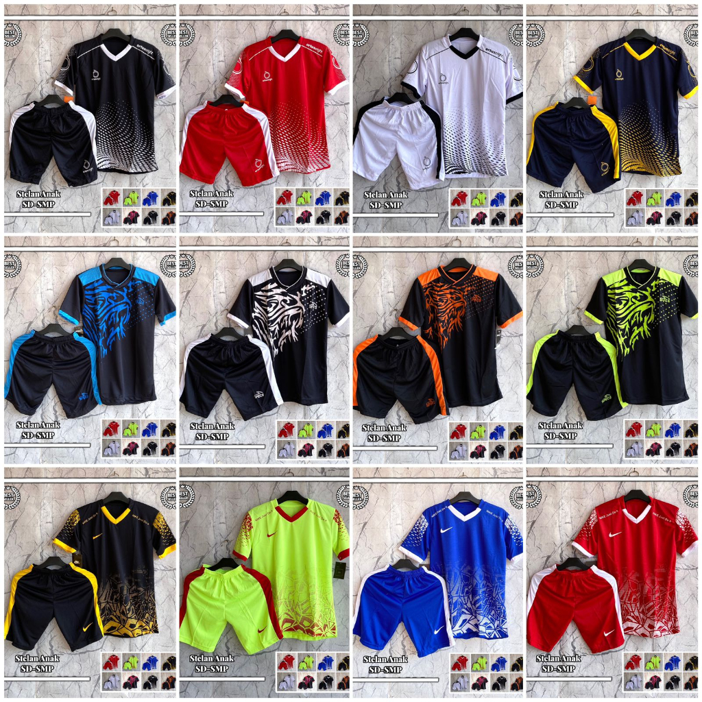 Jersey Bola Anak Anak Umur 5-15 Tahun Baju Futsal Anak SD/SMP