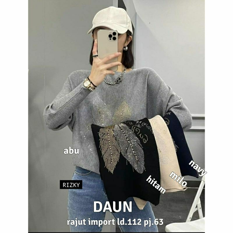leafy rajut import/kaos rajut import terbaru/atasan rajut import leafy/blouse batwing leafy import