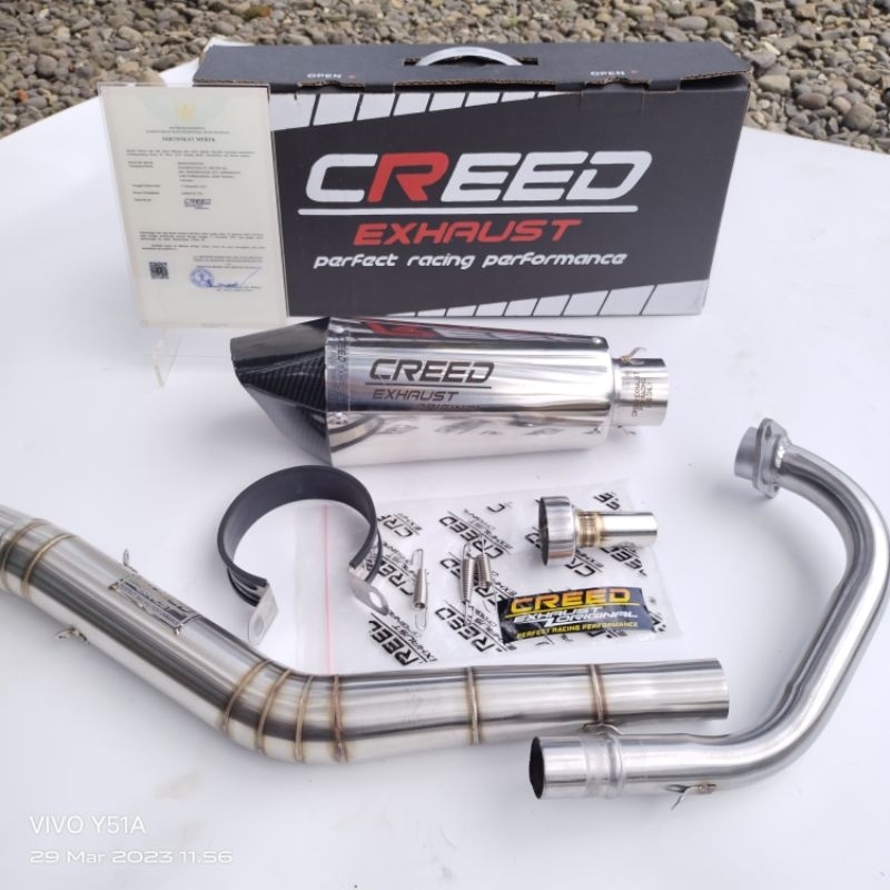 knalpot racing creed exhaust original suara ngbass padat pnp sonic 150r supra gtr vixion satria fu