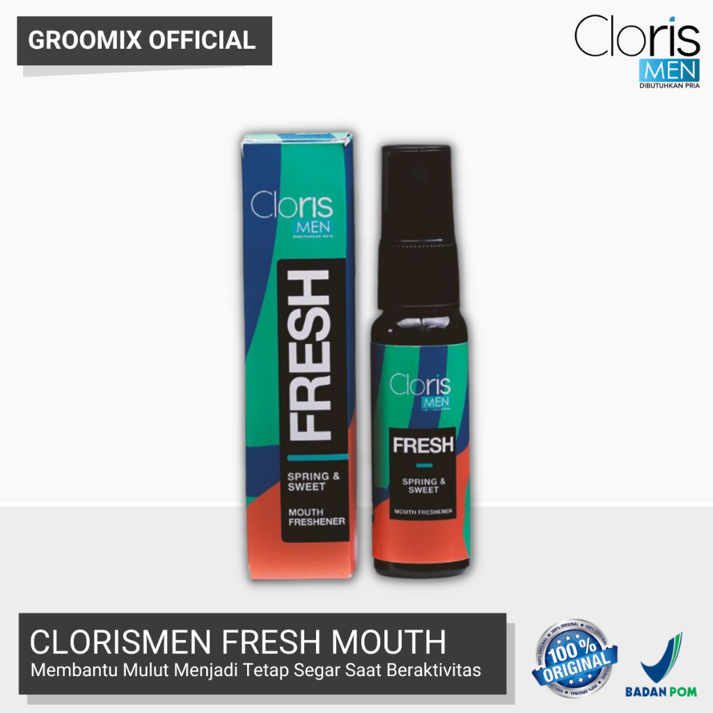 Penyegar Mulut Fresh Mouth Cloris Men Spray Anti Bau Mulut Nafas Segar Fresh Spray Ori BPOM