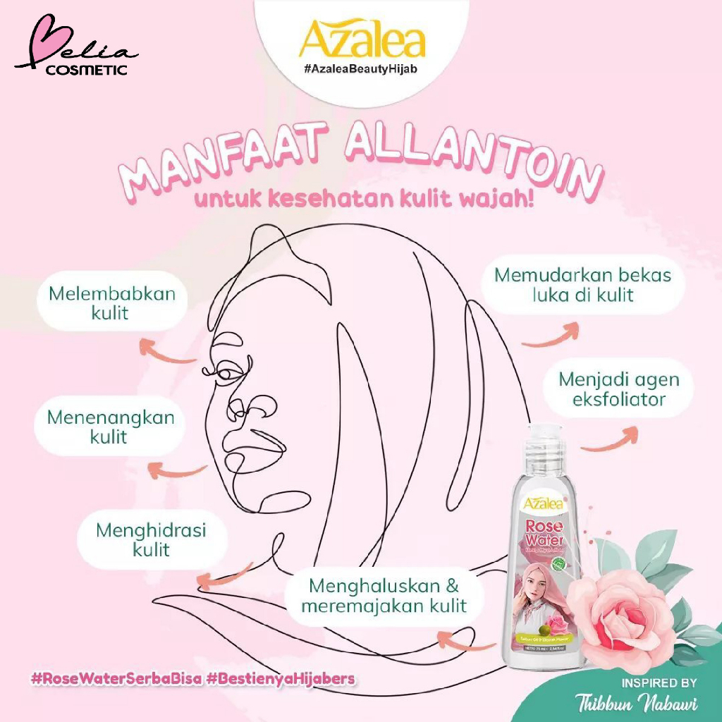 ❤ BELIA ❤ AZALEA Rose Water Deep Hydration 75ml | Zaitun Oil &amp; Ekstrak Mawar | BPOM