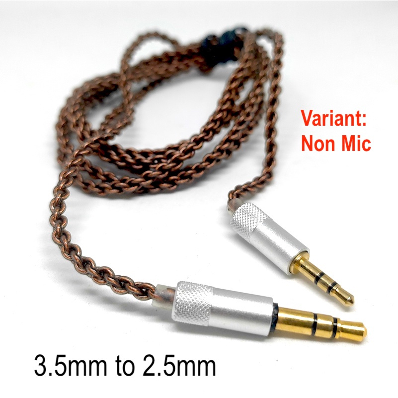 Custom HiFi Headphone Cable Aux Replacement 2.5mm 3.5mm With Mic