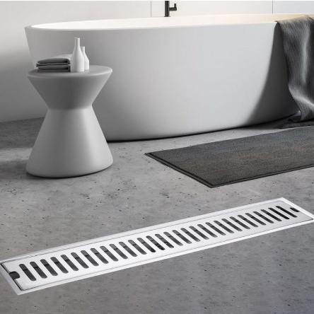 ⚡⚡KERROGEE Smart floor drain Saringan Panjang 60/40/30cm Tile insert Stainless 304/saringan pembuangan air/floor drain Katup Otomatis Anti kecoa Anti Bau