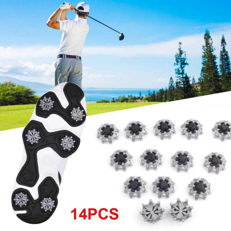 14pcs Spike Sepatu Golf Anti Slip Golf Shoes Spike Paku Duri Sepatu Golf Replacement Cleats Golf Shoes