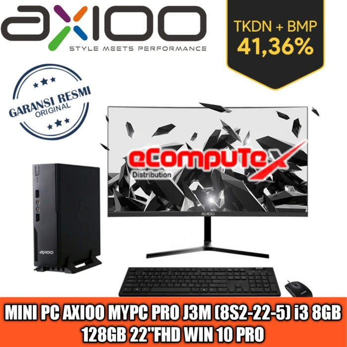 MINI PC AXIOO MYPC PRO J3M (8S2-22-5) i3 8GB 128GB 22&quot;FHD TKDN RESMI