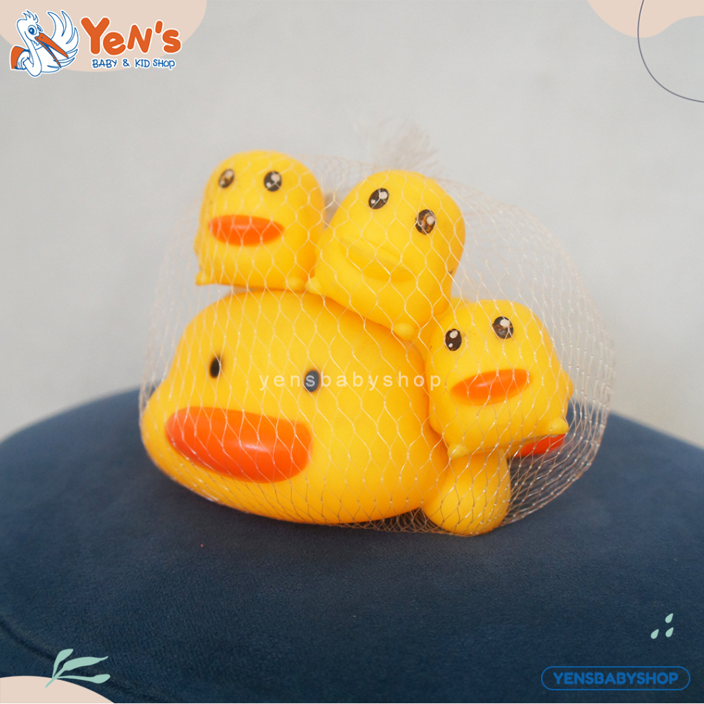 Mainan Anak Bath Toy Bebek Duck Karet Mandi seri induk dan anak