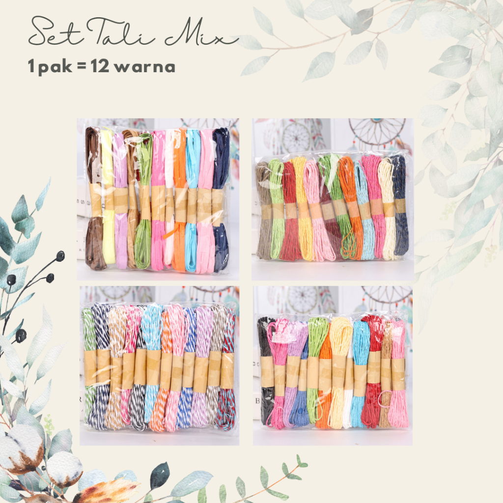 

Set Tali Kado Mix ( 1 pak isi 12 Warna)