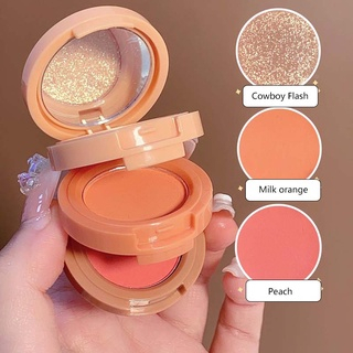 HUDAVIOJI 3 In 1 Matte Highlighter Blush Palette Pearly Blush