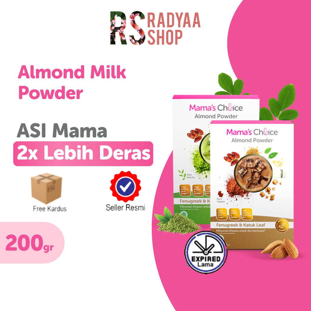 Susu Almond ASI BOOSTER | Almond Milk Powder Mama's Choice - Pelancaran ASI Terdaftar BPOM, Halal MUI, dan Natural