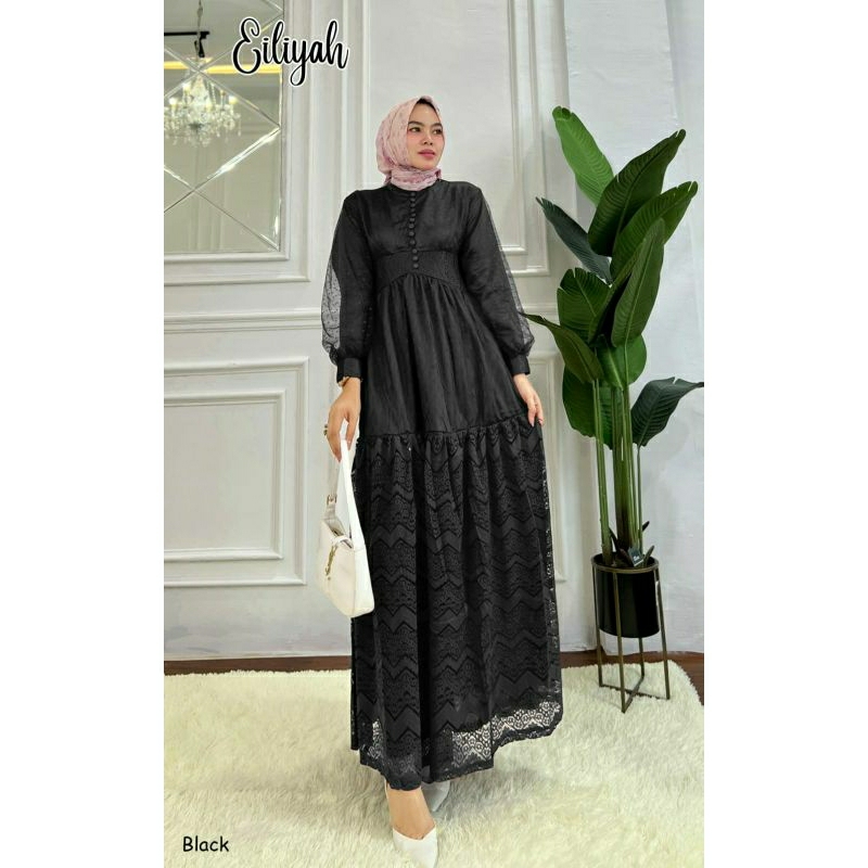 Eiliyah Maxy, GAMIS KONDANGAN CANTIK MODIS BUSUI FIT XXL LD 110 PINGGANG KARET KANCING BUSUI TERMURAH TERLARIS OOTD KEKINIAN