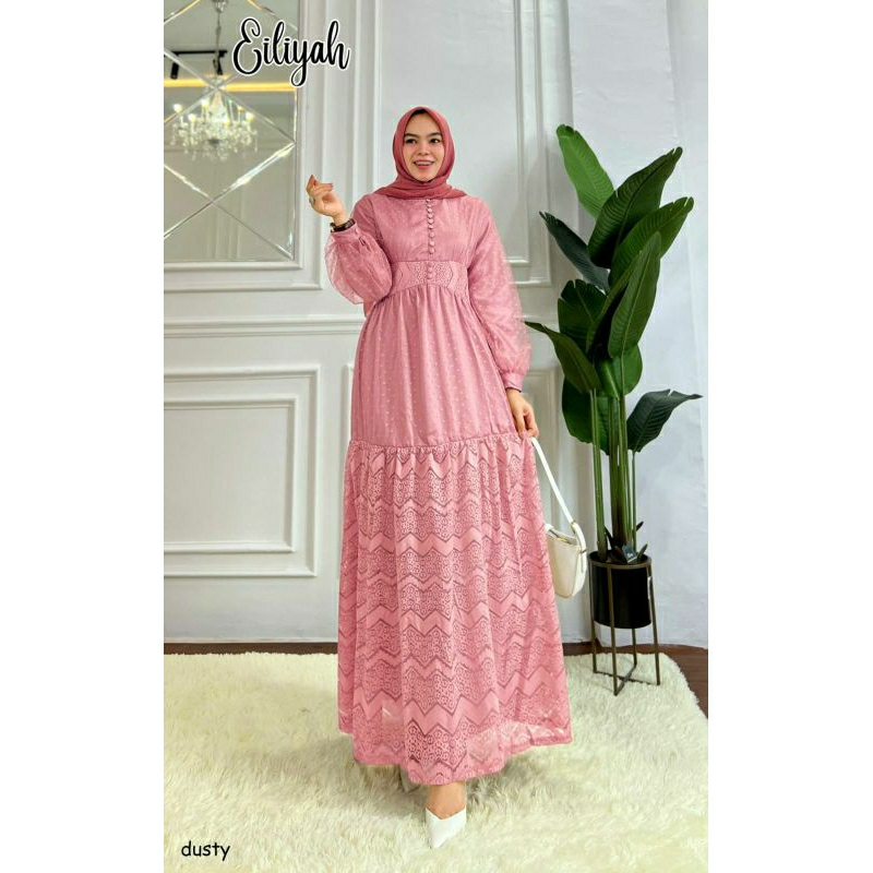 Eiliyah Maxy, GAMIS KONDANGAN CANTIK MODIS BUSUI FIT XXL LD 110 PINGGANG KARET KANCING BUSUI TERMURAH TERLARIS OOTD KEKINIAN