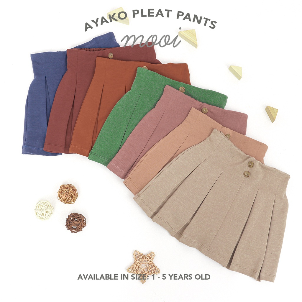 Rok Bawahan Anak Perempuan Mooi Ayako Pleat Pants 1-5 Tahun