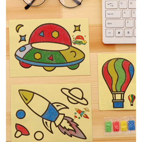 Mainan Anak Gambar Tempel Pasir / Lukisan Pasir Pasiran Sticker