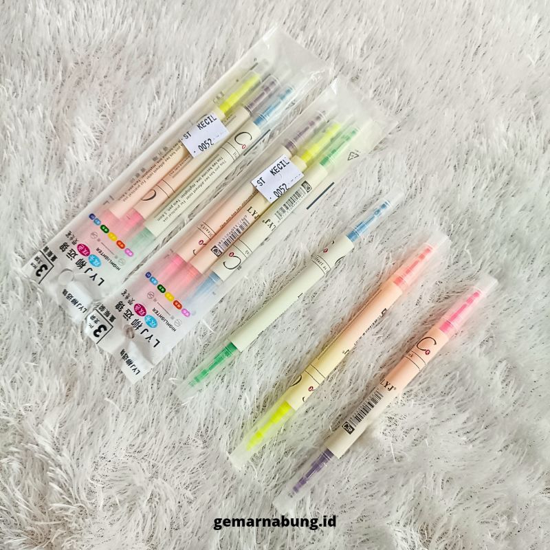 

Stabilo 2 sisi 2 warna | Highlighter pen 2 arah warna warni