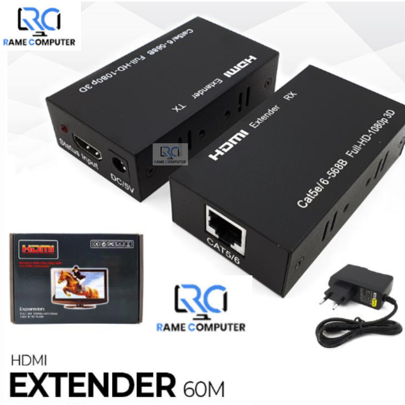 HDMI Extender 60M over kabel UTP / LAN Cat5e / Cat6e