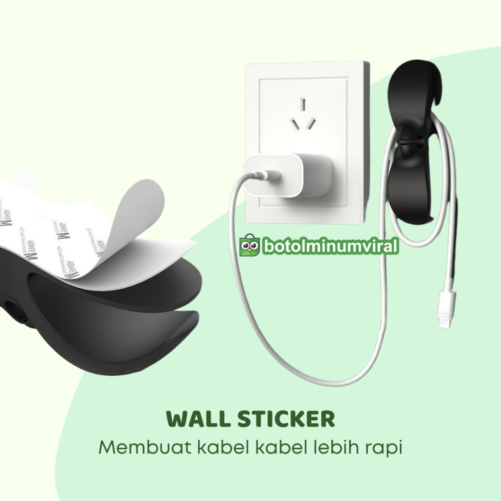 Penggulung Kabel Tempel Dinding Wire Cable Holder Adhesive Clip