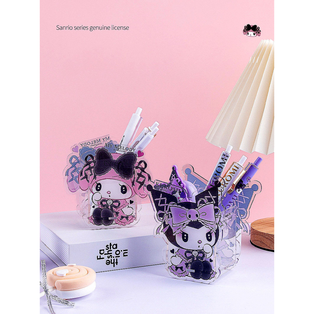 TEMPAT PULPEN ACRILIC KUROMI MY MELODY SANRIO DIY PUZZLE PEN HOLDER CUTE CREATIVE STORAGE BOX  @banyak