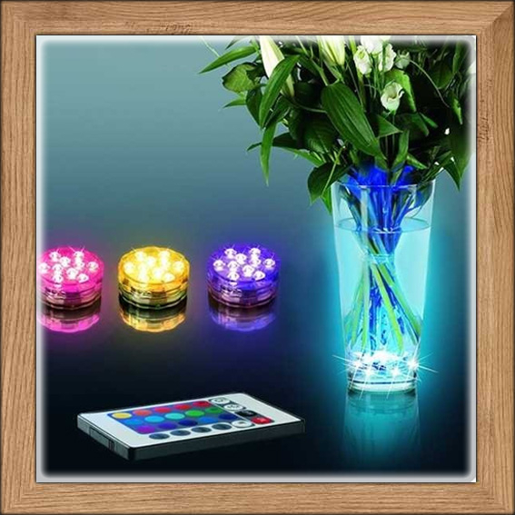 Lampu hias di dalam air aquarium kolam renang warna warni RGB 10 LED Underwater paludarium pot kemba