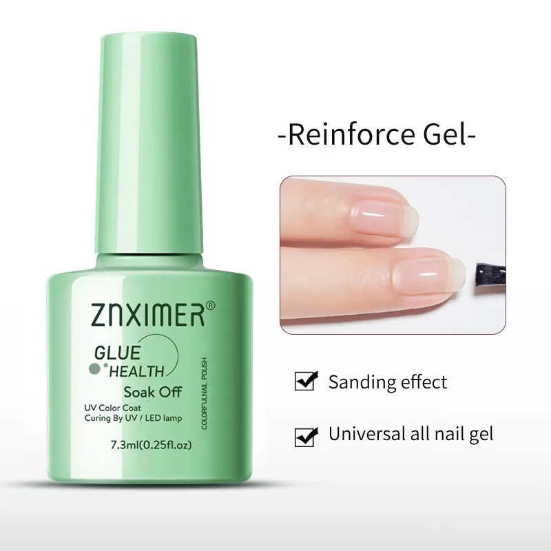 ZNXIMER Base &amp; Top Coat Primer Reinforce Gel 7.5ml final smear for Glossy results KU006