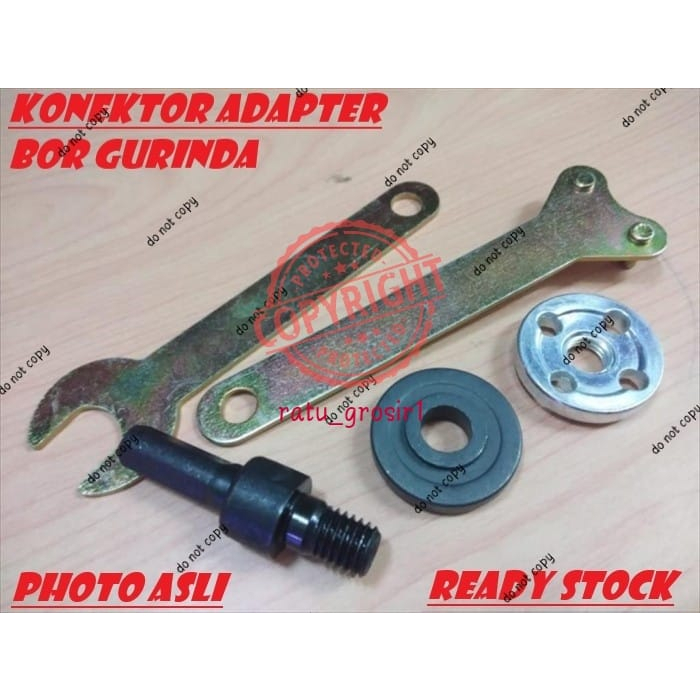 Konektor Adapter Gerinda Untuk Mesin Bor Adator Bor Ke Gurinda 1 SET