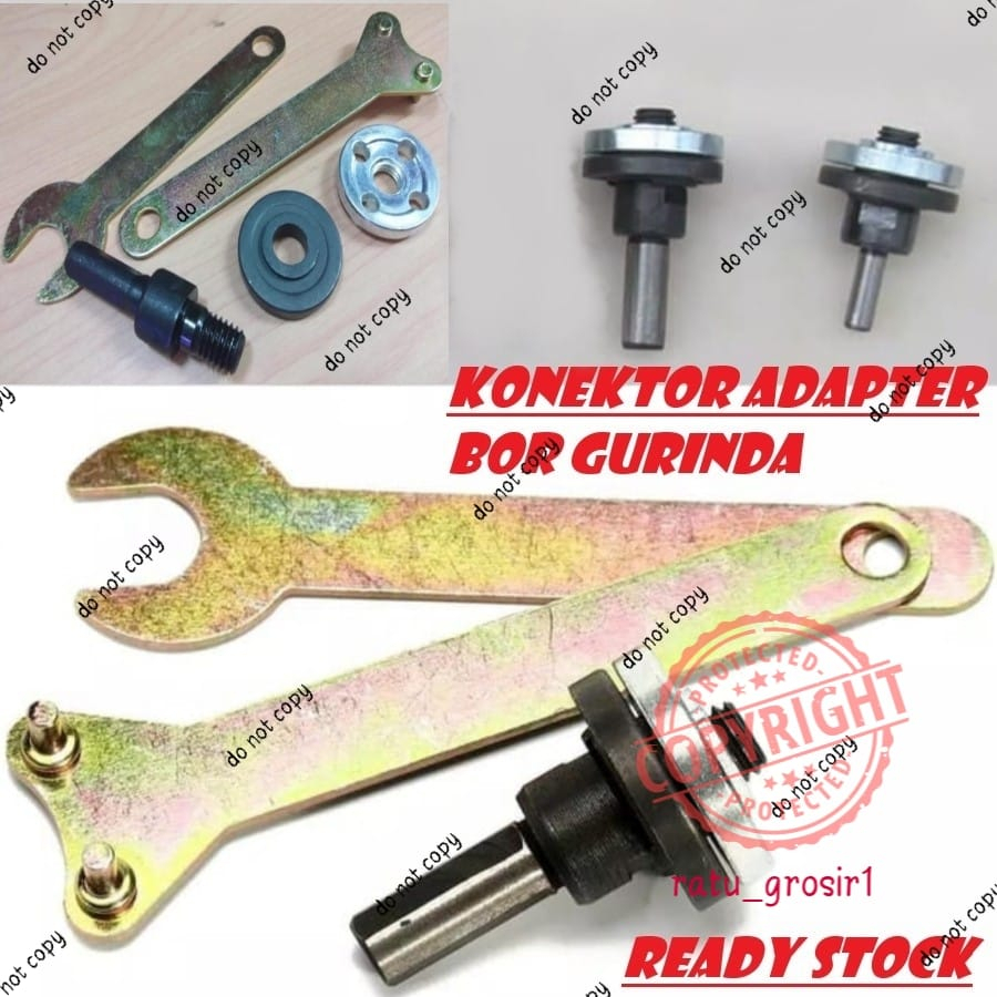 Konektor Adapter Gerinda Untuk Mesin Bor Adator Bor Ke Gurinda 1 SET