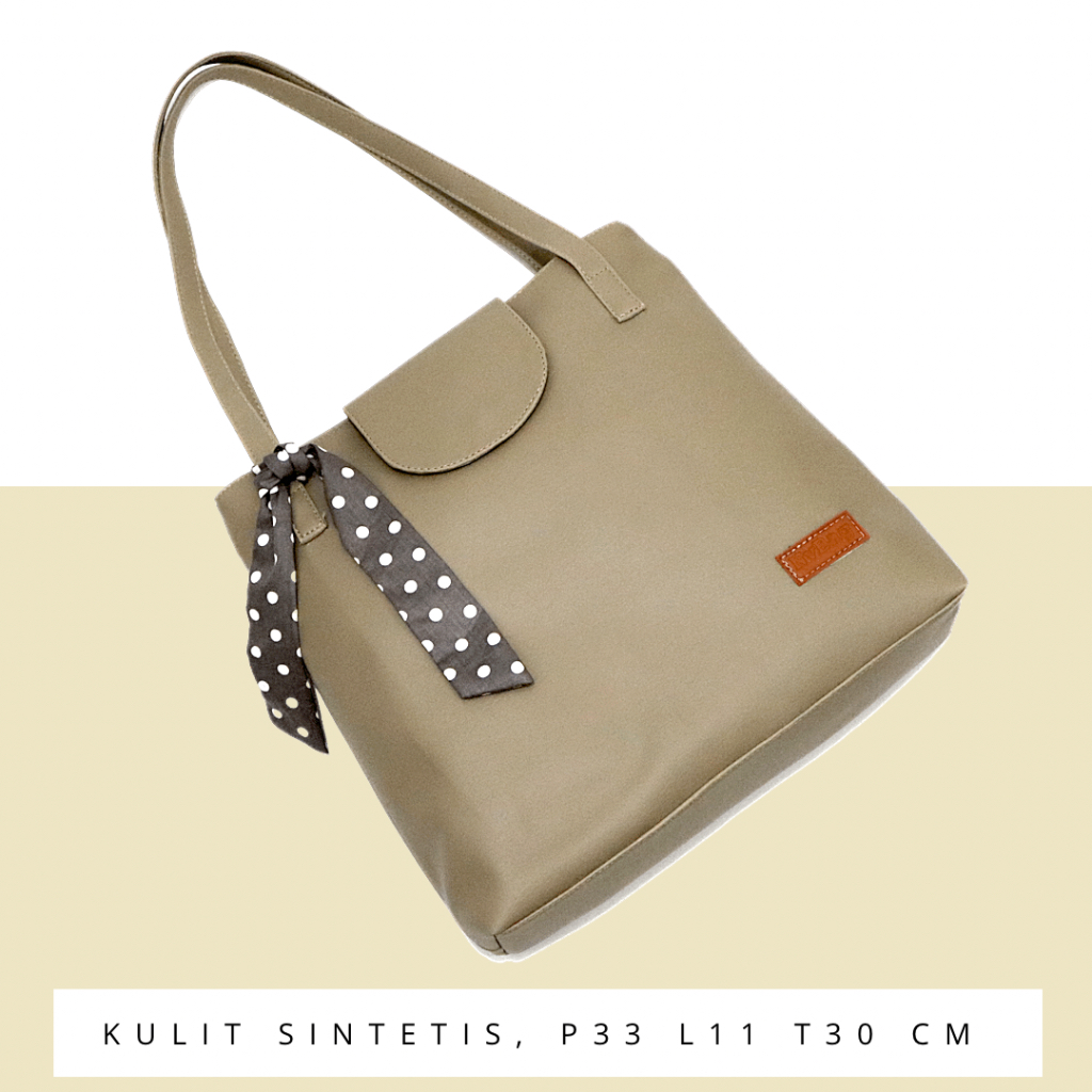 [TOTEBAG] Tas Vintage Bag Wanita lokal Style Original NEVSET - Kanvas Coklat Vintage TOTE Bag murmer kualitas